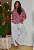 Ole Bubble Cotton Bandana Laurie Blouse Indian Pink